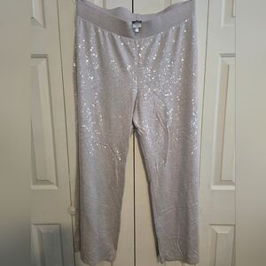 Express Cream Sequin Sweat Pants